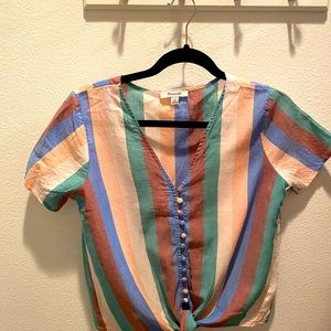 Madewelll tie the knot tee in pastel stripes